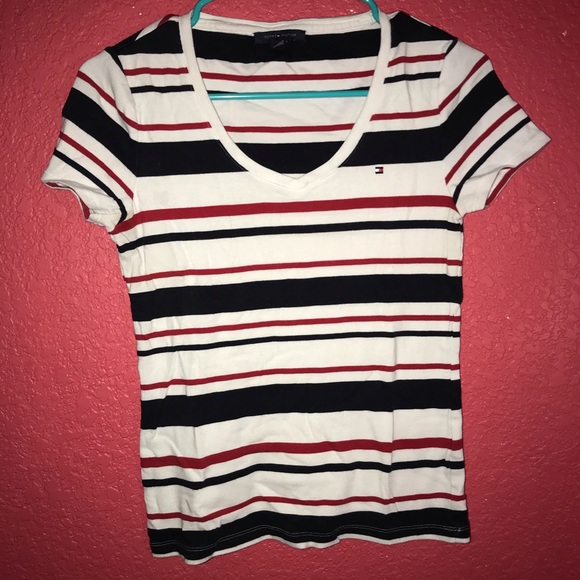 Tommy Hilfiger Tops - Tommy Hilfiger v-neck stripe shirt Tommy Hilfiger Tops - Tommy Hilfiger v-neck stripe shirt